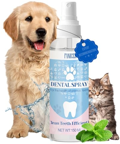 150ML Dentalspray für Hunde & Katzen,Dental-Spray für einen frischen Atem,gegen Mundgeruch,Zahnreinigung & Zahnsteinentfernung,Zahnreinigung ohne Bürste,kann zu Einer Guten Maulhygiene beitragen