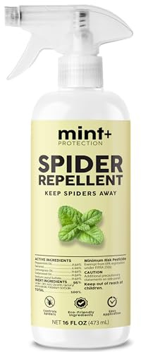 Mint+ Spider Repellent Spray, Spider Spray for Indoor & Outdoor Use, 16 oz (475mL)