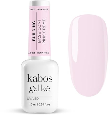 Kabos Gelike Building Base Coat Pink Creme 10ml für Nägel | UV Nagellack Base