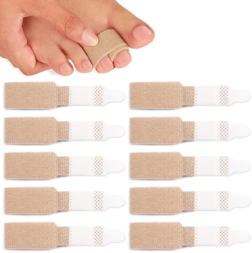 KAHZOR 10 Pièces Bandages pour Orteils, Redresseur Orteil, Bandages pour Attelle d'orteil en Marteau, Séparateur Orteil, Correcteurs d'orteils, Attelles pour Doigts Crochus, Doigts qui se Chevauchent