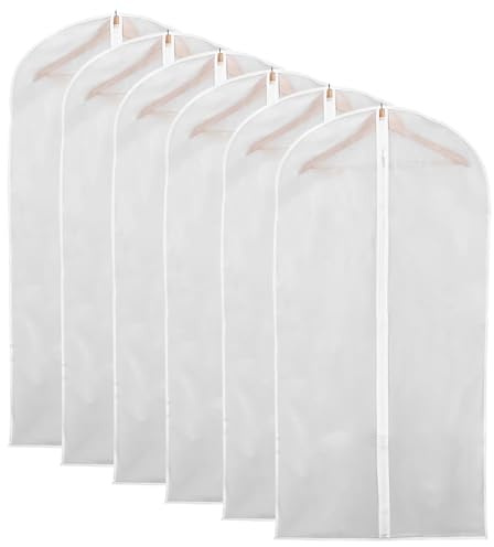 JIVAL19*22 Packs de 6 Fundas ropa armario colgar (100x60) – Funda ropa armario para abrigos y trajes, bolsas transpirables y resistentes para protección total