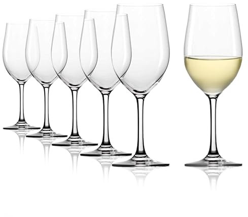 Stölzle Lausitz Weißweingläser Classic 6er-Set 370 ml – Weingläser ideal für schwere Weißweine & mittelschwere Rotweine – Eleganter Weißweinkelch aus Kristallglas – Spülmaschinenfest & Made in Germany