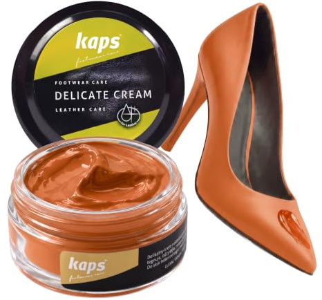 Kaps Crema para El Cuidado del Calzado, Cuidado Intensivo Y Nutritivo del Cuero, Delicate, 70 Colores (163 - naranja pálido)