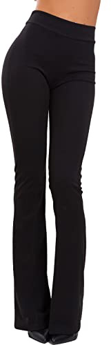 Toocool - Pantaloni Donna Campana Aderenti Zampa Elefante Elasticizzati Hot Sexy JL-2148 [S,Nero]