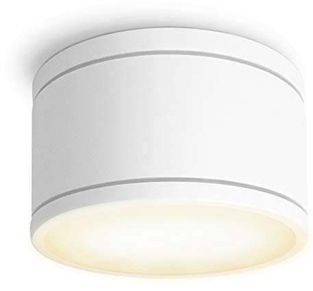 SSC-LUXon CELI-WX Aufbaustrahler flach IP44 für Bad & Außen mit LED GX53 wechselbar 5W warmweiß 230V - Aufbauspot weiß rund