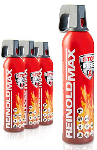 XENOTEC Premium Feuerlöschspray – 4er Set - 750ml – Stopfire – Autofeuerlöscher – REINOLDMAX – wiederverwendbar – geeignet für Fettbrände – 4 x 750g