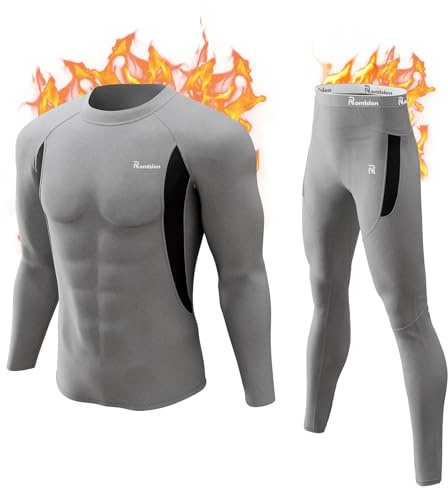 sous-vêtement Thermique sous-vêtements Fonctionnels pour Hommes sous-vêtements de Ski en Polaire intérieure Ensemble de sous-vêtements Thermiques Doux