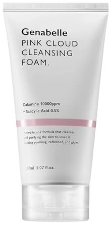 Genabelle - Pink Cloud Cleansing Foam - Gentle Moisturising Facial Cleanser with Salicylic Acid and Calamine Powder