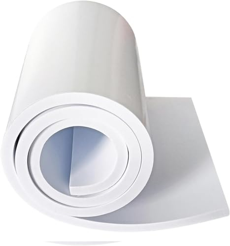 MC MEICHUANG Neoprene Rubber Foam Sheets with Adhesive Backing, 11.81x 59x1/2 White Foam Roll Insulation Board Soundproof Neoprene Mat, Great for Crafts DIY Projects Padding,Gaskets, Costume,