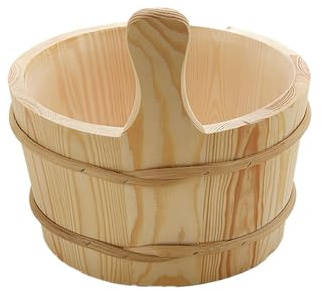 Cubo de madera – Cuenco de barril | Juego de cubo de sauna y cucharón | Kit de sauna | Suministros de ducha de madera a prueba de fugas de 4 litros de capacidad | Herramientas para jardín, hotel, al