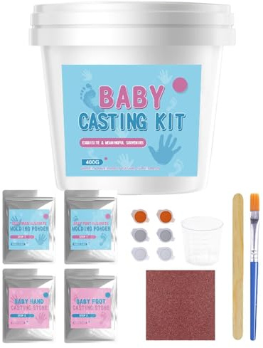 Mold Powder for Hand Casting Kids Footprint Mold Crafting Set | Handprint Making Powder Kit for Home Party Family Living Room Playroom Birthday Holiday