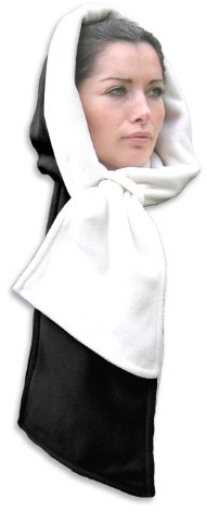 Inther Max Echarpe Capuche Reversible Polaire (Noir et Blanc)