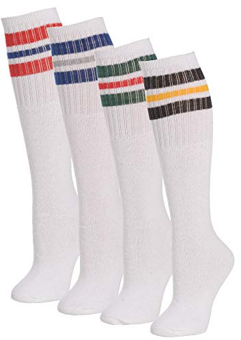 PH Mens Classic Three Stripe Sports Tube Socks Size 13-15 (4-Pairs)