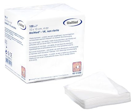 Maimed 100 Stück Vlies Kompressen VK unsteril 10 cm x 10 cm