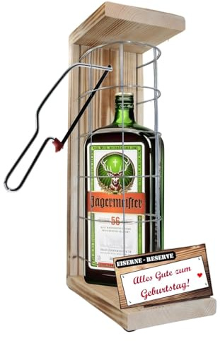 Jägermeister Geburtstag Geschenke Jägermeister Geschenkee Geburtstag Eiserne Reserve Geschenk Gitter Text rot: Alles Gute zum Geburtstag Kräuter Likör (1 x 0.35 l)
