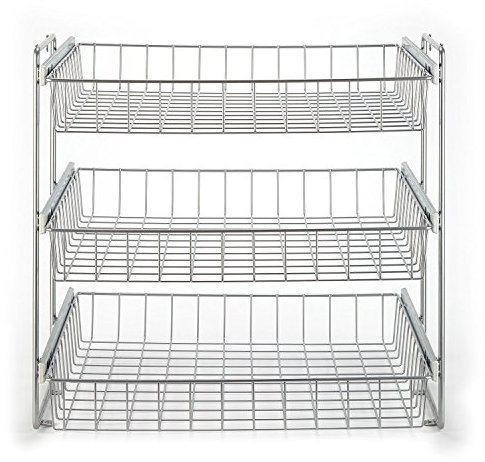 stauraum-shop Korb Kombisystem 600 mm, 3 etagig, Schrankauszug, Teleskop