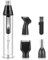 Cortapelos Nariz, Recortador de Vello Nariz/Orejas/Barba/Ceja, 4 en 1 USB Recargable Set de Depiladora con 4 Cabezas de Reemplazo de Acero Inoxidable, Hojas de Doble filo para Fácil Limpieza