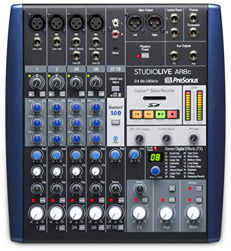 PreSonus StudioLive AR8c 8-Kanal USB-C Hybrid Digital/Analog Performance Mixer, ohne Strom