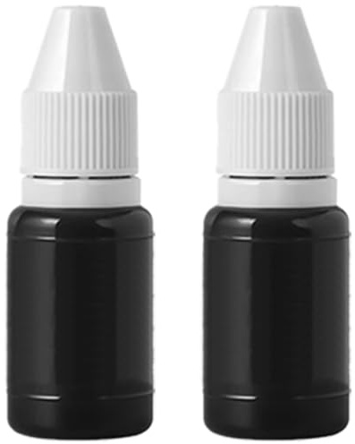 OUYOOLE Name Stamp Ink，2 Pcs 5ML Refill Ink，Great for Clothes Name Stamp (Black)