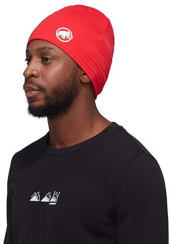 Mammut Herren Damen Mütze Wintermütze Fleecemütze Taiss Light Beanie, Farbe:Rot, Artikel:-3779 mammut red