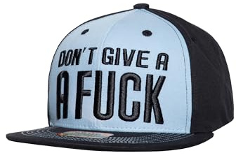 King fotogen herr snapback keps Flat Brim 3D broderi tryck Baseballkeps för män Basekeps med rak skärm Retro Toppmössa svart-blå Don't Give A , blå, one size