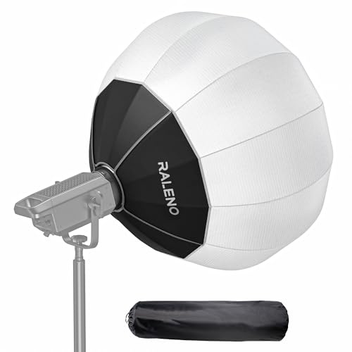 RALENO 26/65CM Lantern Softbox, Quick Release Soft Light Diffuser with 360° Light Effect, Bowens Mount Softbox for RALENO PLV-C80 Continuous LED Video Lights for Aputure for Neewer for SMALLRIG