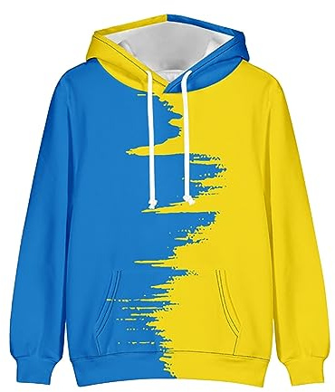 Sudadera con capucha para hombre con estampado en 3D de Batik, chaqueta grande, color azul