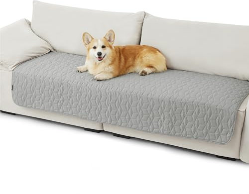 BEDSURE wasserdichte Hundedecke - 76x178 cm rutschfeste Hundedecke zum Schutz der Couch, Hundematte waschbar, Hundedecke für unterwegs, Kratzfest, schmutzabweisend, Grau