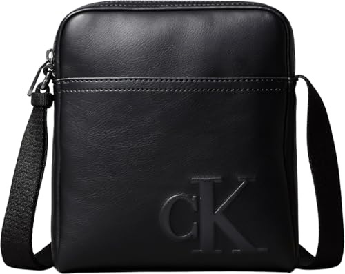 Calvin Klein Bolso bandolera Hombre Bold Reporter elegante, Negro (Black), Talla Única