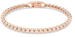 Swarovski Imber Emily Tennis bracelet, Round cut, Pink, Rose gold-tone finish