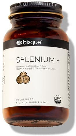 Blisque - Organic Selenium for Thyroid Support, Immune System, and Heart Health | with Organic Mustard Seeds | Authentic and Natural | 90 Capsules