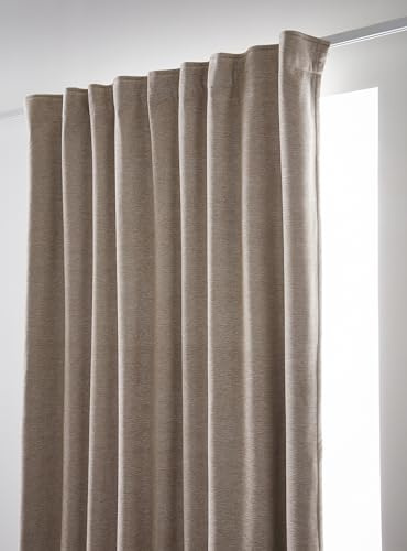 COTON PUR Rideau occultant phonique et Thermique doublé Polaire Galon fronceur Bjorn 100% Opaque Le Fil d'Ariane (Lin)
