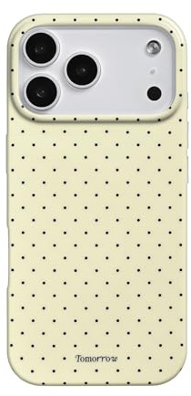 Reownest Fodral för iPhone 17 Pro Max, fodral med gulligt prickigt mönster, estetisk design, enkelt, snyggt och mjukt TPU-fodral, skyddande telefonfodral för iPhone 17 Pro Max (gul)