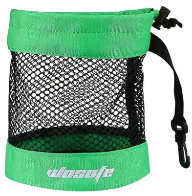 wueiooskj Golfbollspåse Bärbar nätpåse Lämplig för förvaring av golfbollar Med dragskoförslutning För enkel transport Bollpåse Säckpåse Hållare Tennis, Grönt medium
