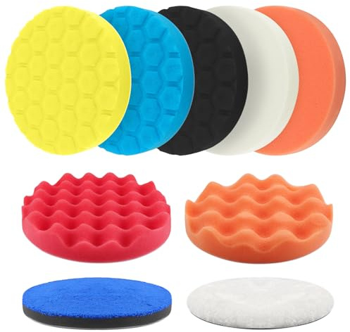 DXLing 9 Piezas Almohadillas de Pulido 150mm Kit de Esponjas de Pulido