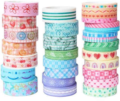 Songdao 30 rouleaux Washi Tape Set, Masking Tape Scrapbooking Ruban Adhésif Décoratif pour Arts, Bullet Journal, Bricolage, Emballage