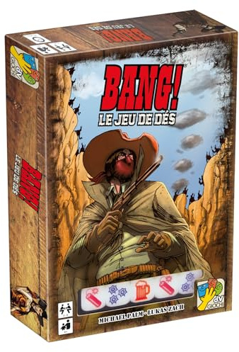 Asmodee - Bang ! Le Jeu de Dés - Jeu de Société Far West | Pour Enfants dès 8 Ans - Jeu de Stratégie et de Bluff - Rôles Cachés - 3 À 8 Joueurs - 15 Min - Version FR - DV Games