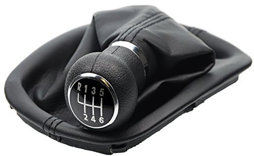 L & P Car Design L&P A257-2 Schaltsack Schaltmanschette Schwarz Schaltknauf 6 Gang kompatibel mit VW Passat 3B 3BG B5 2000-2005 Rahmen Komplettset 12mm Knauf Plug Play Ersatzteil für 3B0711113