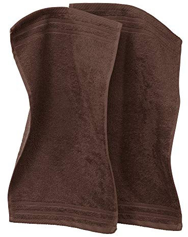 Erwin Müller Gästetuch Heidelberg 2er- Pack 100% Baumwolle braun Größe 30x50 cm - leichte Qualität, saugstark, schnelltrocknend, kompakt - ideal für Sport, Strand, Reisen