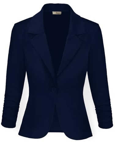 Hybrid & Company Women Super Comfy Ponte Office Blazer JK1131 1073T Navy S