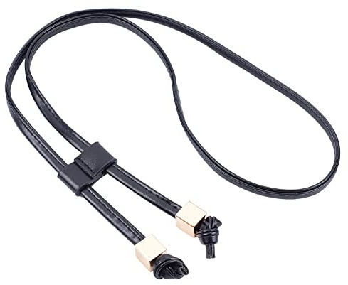 WADORN Tasche Aus PU Leder Mit Kordelzug, 122 cm Zugriemen Für Bucket Bag Slide String Keeper Abnehmbarer Kordelzug Bündel Taschenzubehör Für Satchel Boho Bag Crossbody Bag (Schwarz)