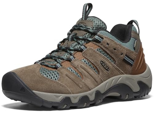 KEEN Women's Headout Waterproof Hiking Shoes, Shitake/Dark Forest, 42