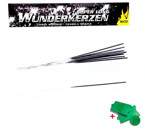 AKTIVHANDEL 200 Wunderkerzen 20x10, Länge 30 cm, Brenndauer 60 Sekunden, Silvester, Geburtstag, Hochzeit, Feuerwerk Kat F1 inkl. Einkaufswagenchip