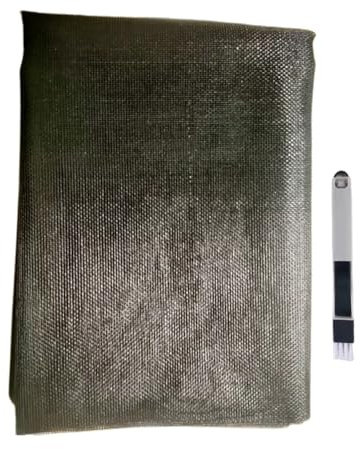 Fliegengitter Meterware 250x120 cm, Fiberglas Fliegengitter Fenster with Fensterputzbürste, Fliegennetz Fenster, Mückennetz Fenster, Fliegengitter Balkontür-Schwarz