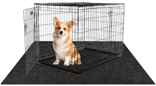 MODIGT Dog Crate Pad Liner for Kennel Training, 29×48 Under Pet Cage Mat Absorbs,Waterproof,Non-Slip,Washable Puppy Pee Pad to Protect Floors(Charcoal)