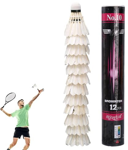 Idezek Federbälle für Badminton,Badmintonball | Feder-Badmintonbälle | Rothaarige Badminton-Federbälle, Sport-Federball für Outdoor-Indoor-Sportaktivitäten