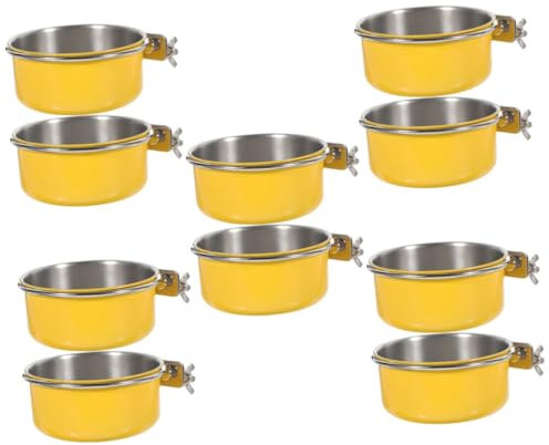 Sosoport 10 Pcs Bird Feeding Tray Cup Bird Feeder with Screw Pet Supplies Bird Bowls for Cage Parrot Food Container Parrot Water Cage Bowl Parrot Food Dispenser Parrot Glass Feeder