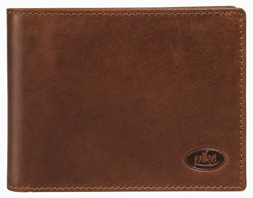 piké kleine Geldbörse im Querformat Echt Leder Herren Slim Fold Vintage Leder Portemonnaie mit RFID-Schutz braun 022088
