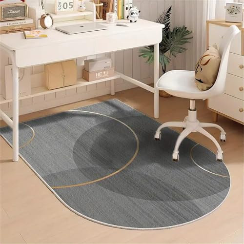 Odot Alfombra para Silla de Escritorio, Minimalismo Alfombra Protectora Suelo Silla Ruedas Antideslizante Gaming Tapete de Oficina/Sala de Juegos para Parqué Suelos Duros (Gris,100x120cm)