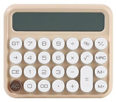 Calculadora de pantalla LED grande portátil de ahorro de energía, teclado mecánico de apagado automático, cálculo de color caramelo, impresión clara, calculadora de mano, color estatio: café claro